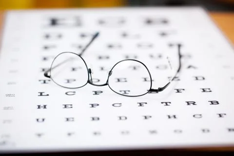 Glasses with thin frame Foto stock