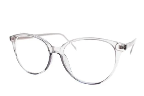 Glasses with transparent frames for vision on a white background Stock Photos
