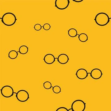 Glasses vector art background design for fabric and decor. Seamless pattern Stock Illustration
