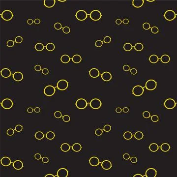 Glasses vector art background design for fabric and decor. Seamless pattern Stock Illustration