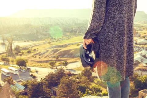 Glasses of virtual reality. Future technology concept. Modern imaging technology Foto stock