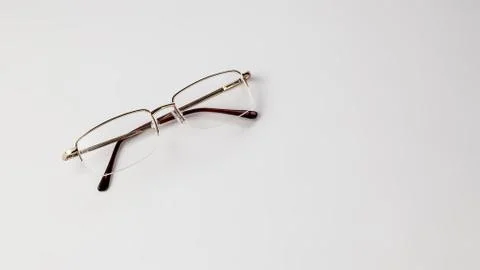 Glasses for vision on a light background. copy space Foto stock