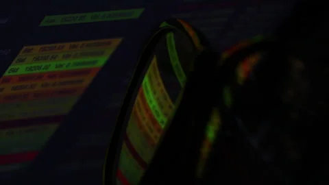 Glasses Watching Data Bitcoin Stock Crypto Stock Footage 217693674