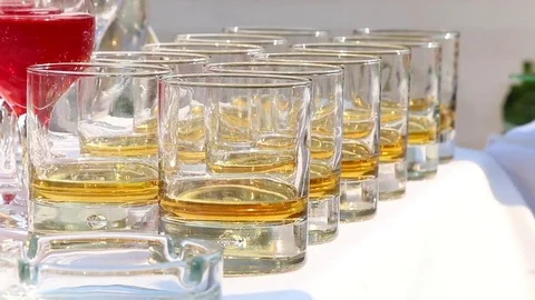 Glasses with whiskey Stock Footage 81618842