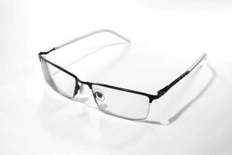 Glasses on a white background isolate top view 스톡 사진