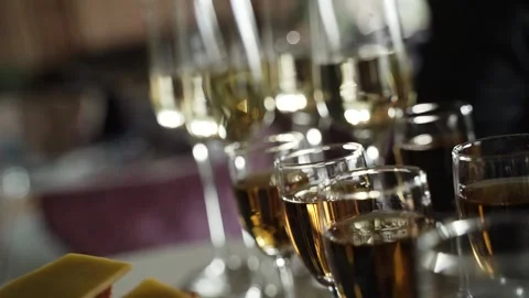 Glasses of wine close-up Stock Footage 166535859