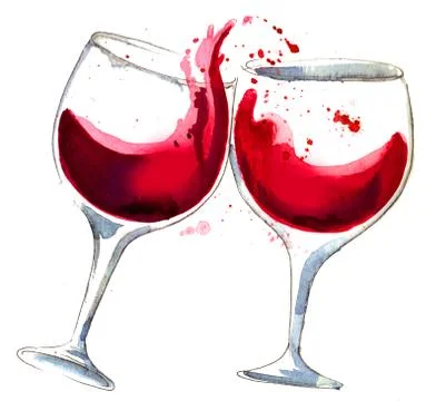 Glasses of wine Stock-Illustration