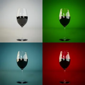 Glasses of wine isolated on multipke backgrounds Иллюстрация