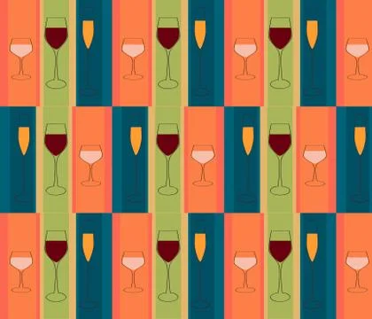 Glasses wine pattern Ilustración de archivo