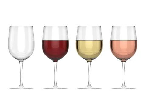 Glasses Of Wine - Set Stock Illustration