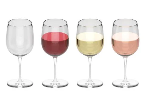 Glasses Of Wine - Set Stock Illustration