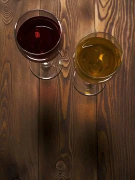 Glasses of wine on the table Stock Photos