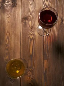 Glasses of wine on the table Stock Photos