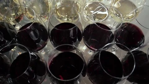Glasses wine top view Vídeos de archivo 190907931
