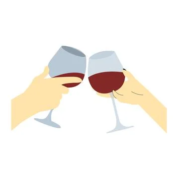 Glasses of wine on white Stock Illustration