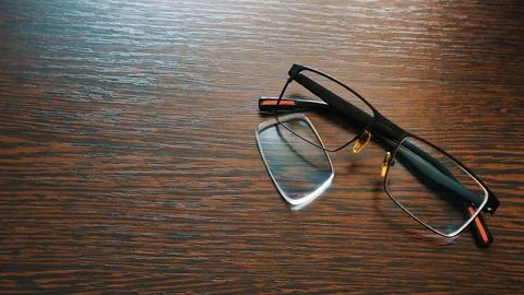 Glasses without one lens Stock Photos