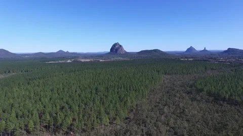 Glasshouse Mountains Reverse Track Stock Footage 52978649