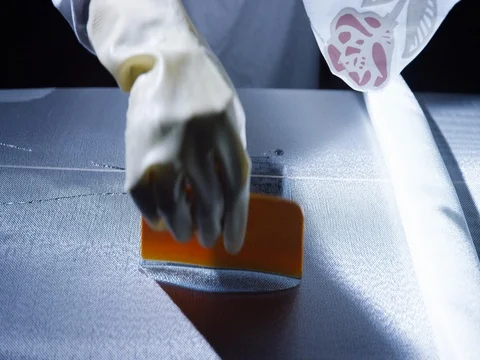 Glassing a surfboard Video stock 78304455