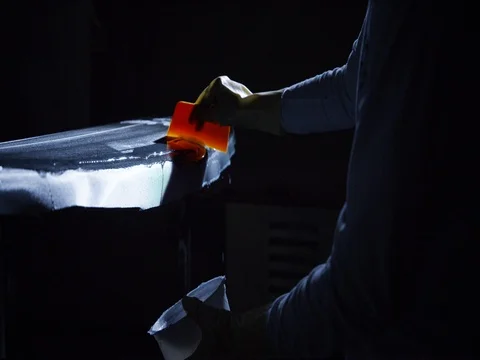 Glassing a surfboard Stock Footage 78309796