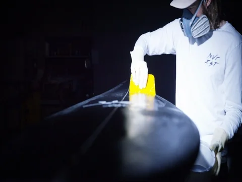 Glassing a surfboard Stock Footage 78311748