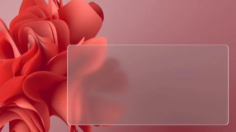 This glassmorphism 3D render showcases a matte glass panel against an abstrac Stock Illustration