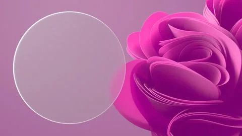 This glassmorphism 3D render showcases a matte glass panel against an abstrac Stock Illustration