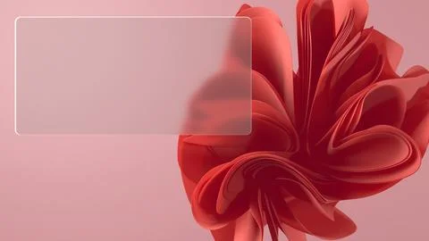 This glassmorphism 3D render showcases a matte glass panel against an abstrac Stock Illustration