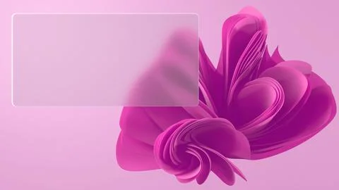 This glassmorphism 3D render showcases a matte glass panel against an abstrac Stock Illustration