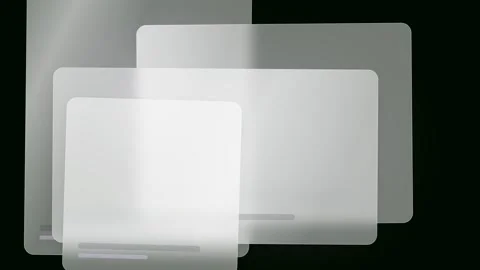 Glassmorphism Animated Loop Featuring Dynamically Shifting Translucent Ui Vidéo 345426767