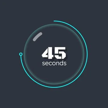 Glassmorphism blobcountdown timer on dark background Stock Illustration