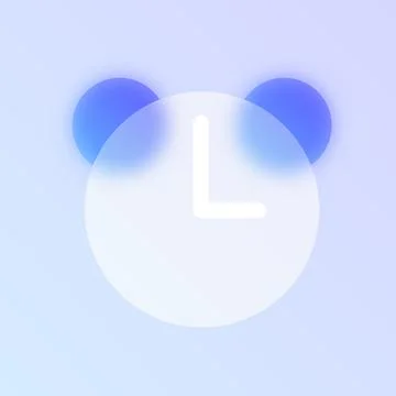 Glassmorphism clock icon Illustrazione stock