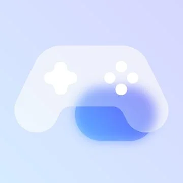 Glassmorphism game controller icon Stock Illustration