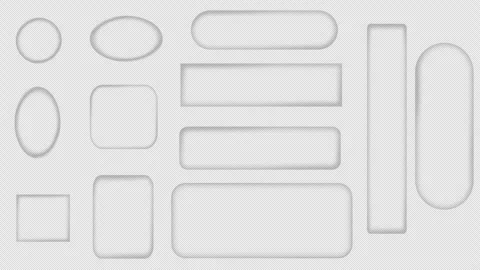 Glassmorphism glass liquid button shapes with alpha channel Stock Footage 327324238