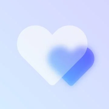 Glassmorphism heart icon Stock-Illustration