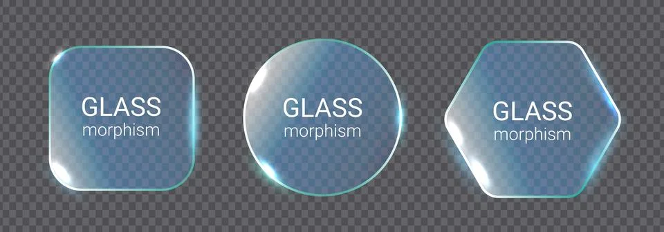 Glassmorphism icons float on grey background イラスト素材