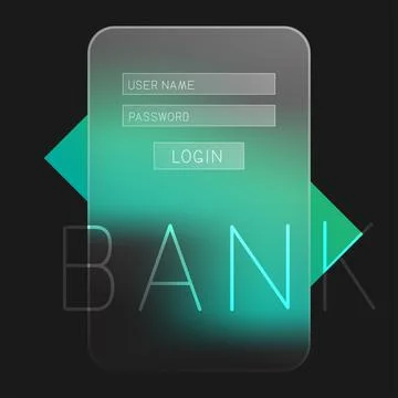 Glassmorphism login form template Stock Illustration