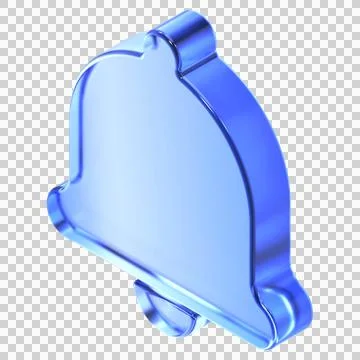Glassmorphism notification bell icon in isometric view featuring transparen.. Stock Illustration