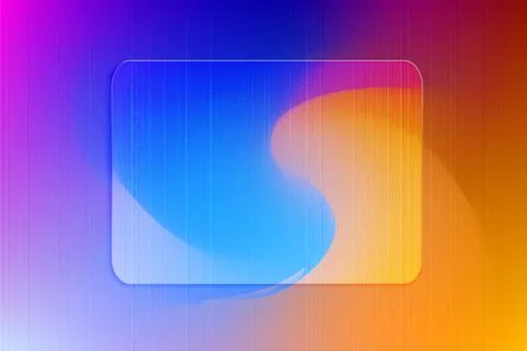 Glassmorphism Rectangle on Gradient Background Stock Illustration