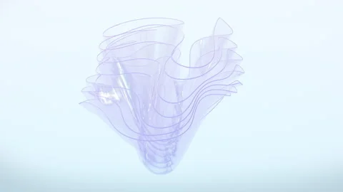 Glassmorphism Shape with Flowery Dynamic Rippling Motion Loop Stock Footage 338078421
