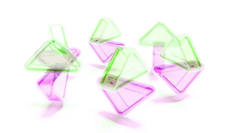 Glassmorphism triangle color glass shape edge bg rotate endless Stock Footage 332509843