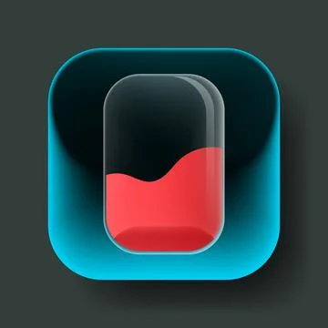 Glassmorphism UI Toggle Icon With Liquid Gradient Design. Illustrazione stock