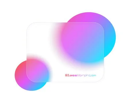 Glassmorphism vector background with overlapping frosted glass cards. Vibrant Stock-Illustration