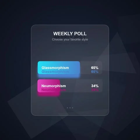 Glassmorphism vs Neumorphism UI Design Poll - Futuristic UI/UX Design Trends Stock Footage 348199349