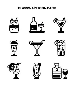 Glassware DuoTone Graphics Icons Pack Illustrazione stock