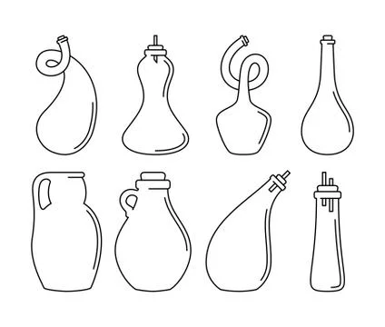 Glassware instruments in linear style Stock Illustration