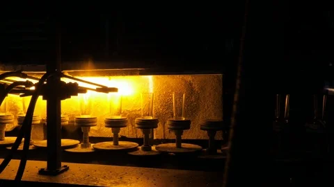 Glassware production line Video stock 97192606