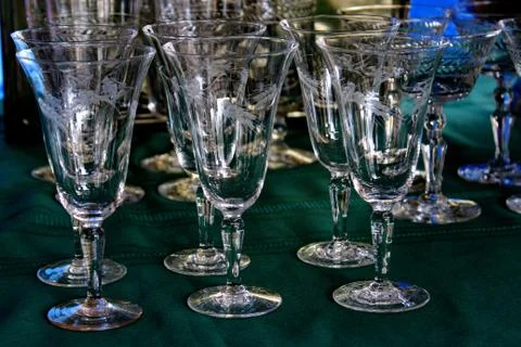 Glassware, Stem Vases Stock Photos