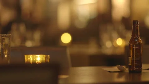 Glassware on Tables at an Upscale Restaurant Video stock 141082802