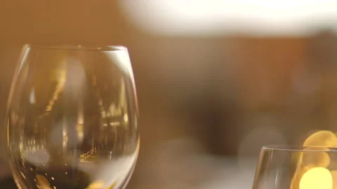 Glassware on Tables at an Upscale Restaurant Video stock 141084398