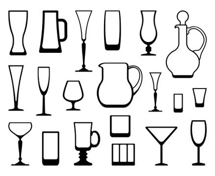 Glasswares Stock Illustration